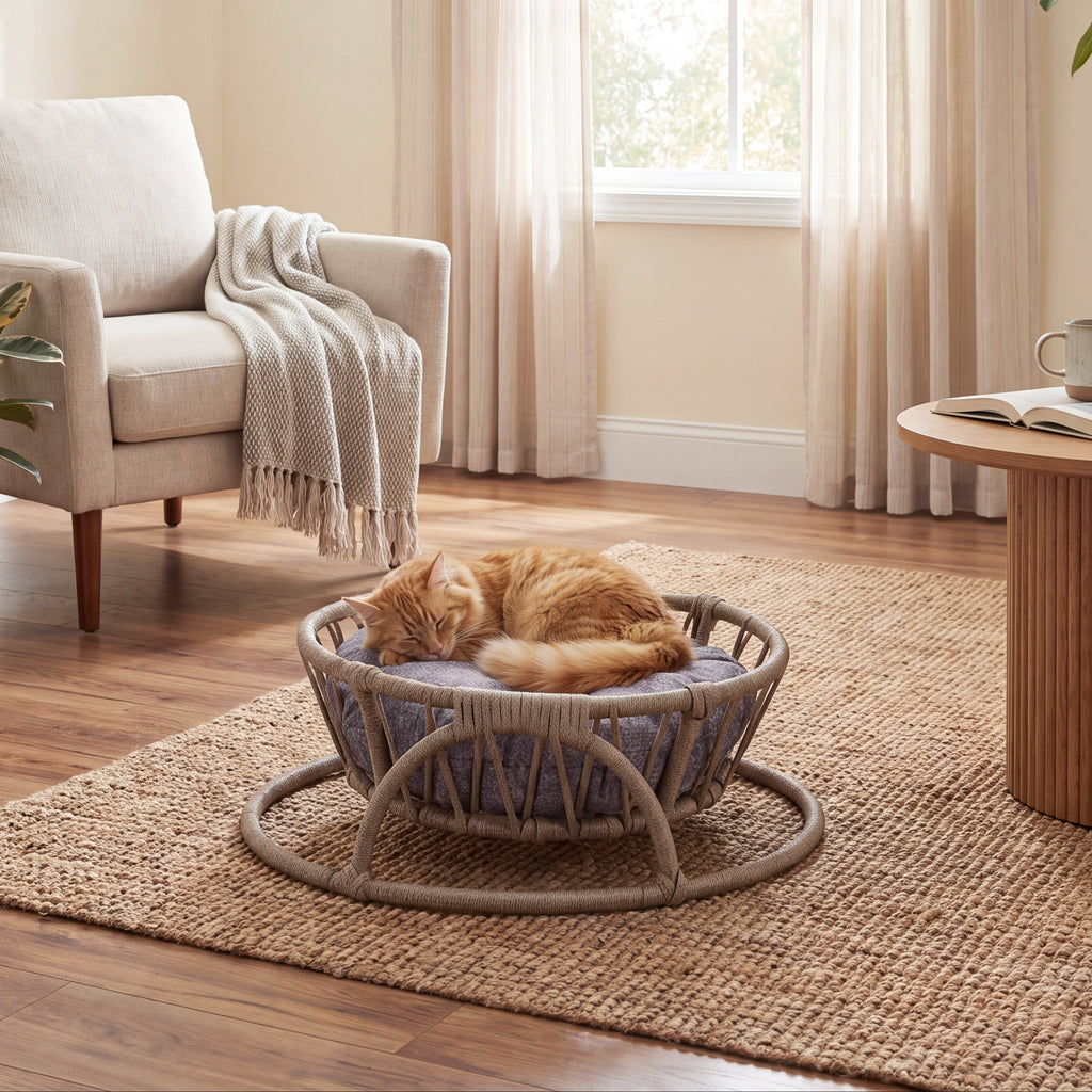 QUVA LİFOS KEDİ YATAĞI / 44*44 DEKORATİF KEDİ YATAĞI