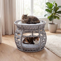 QUVA BOMBELİ RANZA KEDİ YATAĞI / 2 KATLI KEDİ EVİ