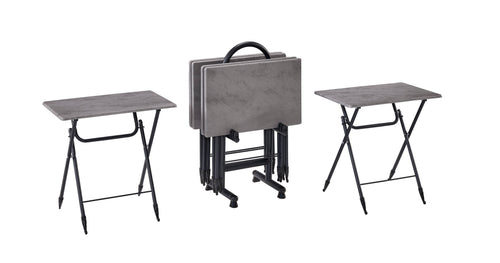 BOSTON BOYALI Servis Sehpası – Katlanabilir Portatif Yan Sehpa (ANTRASİT BETON)